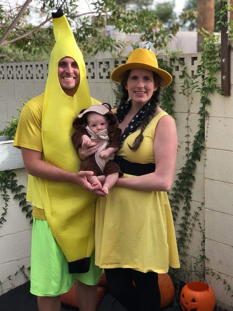 The DonaHall Family as Curious George